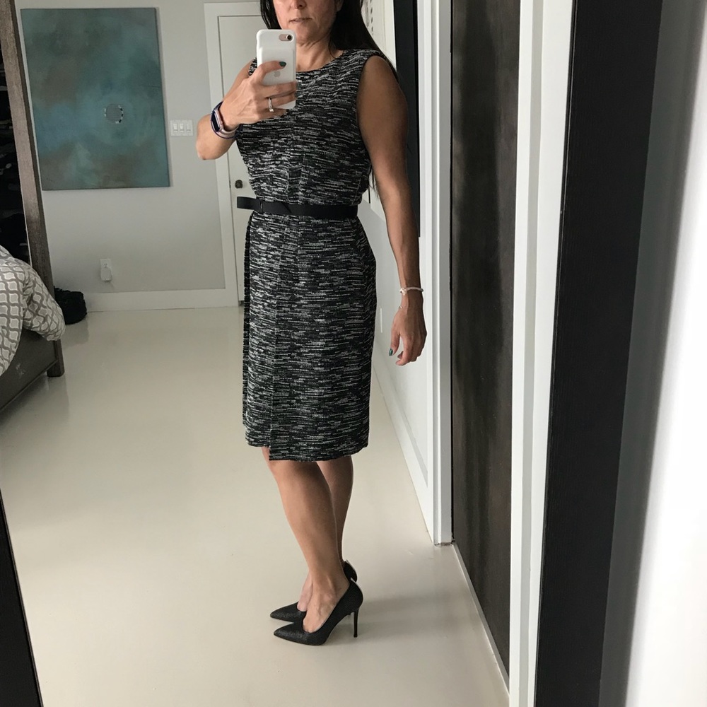 Tahari black and white knee length dress - Picture 2 of 7